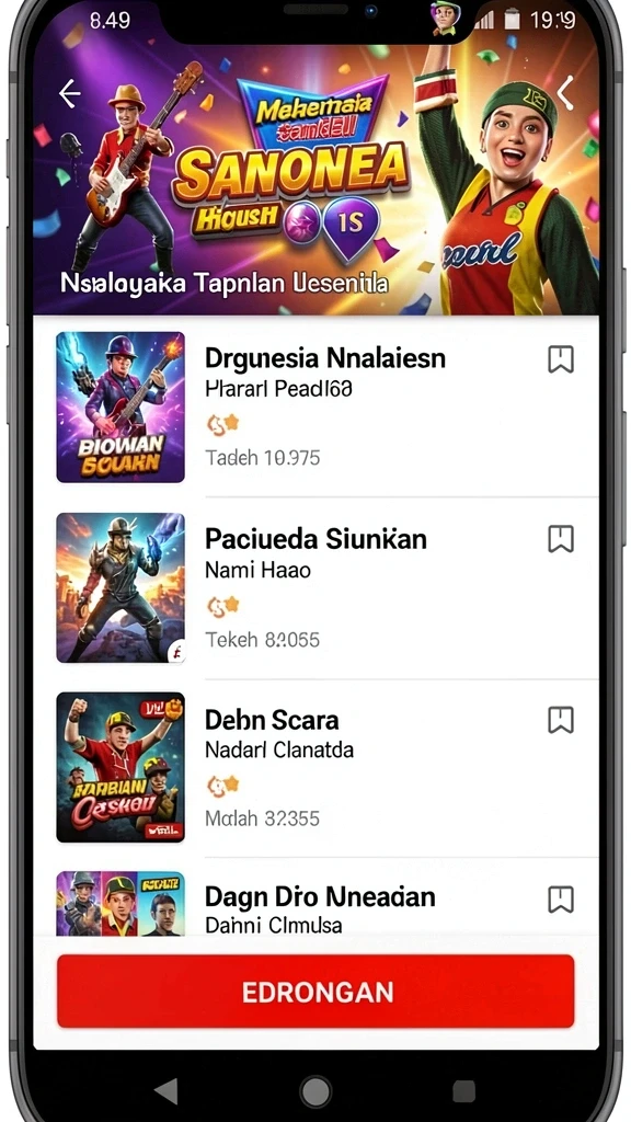 Tampilan utama game 77RP dengan karakter yang siap bertarung.
