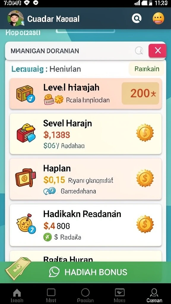 Tampilan awal game yang menarik dan menggugah selera bermain.