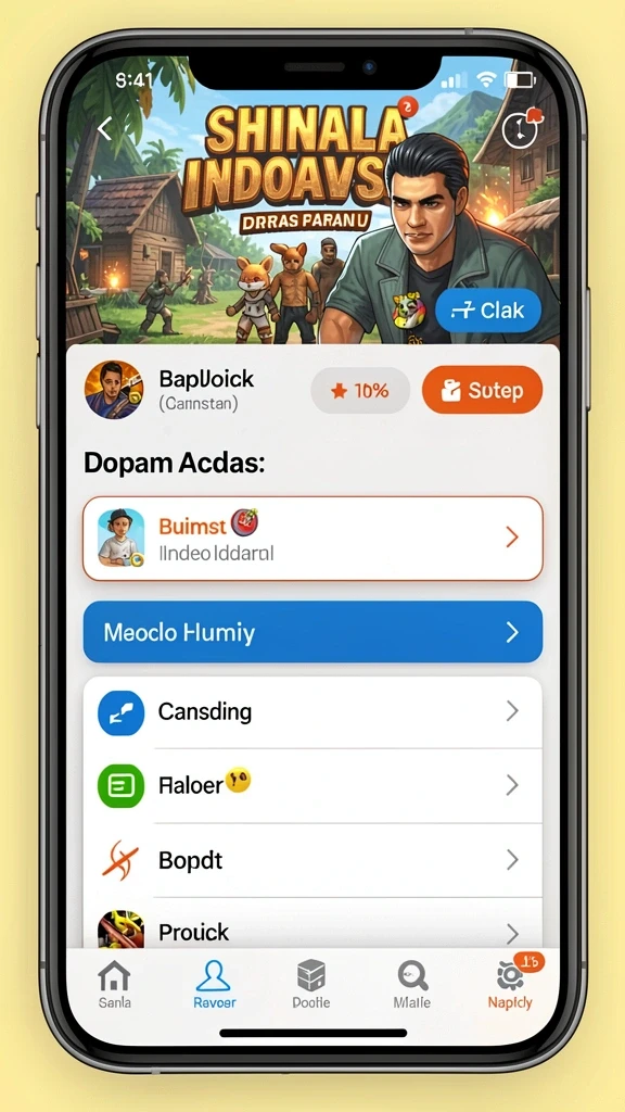 Tangkapan layar memperlihatkan menu utama dengan opsi petualangan.