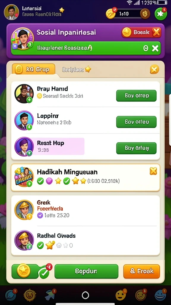 Tampilan menu utama yang menarik dan interaktif.