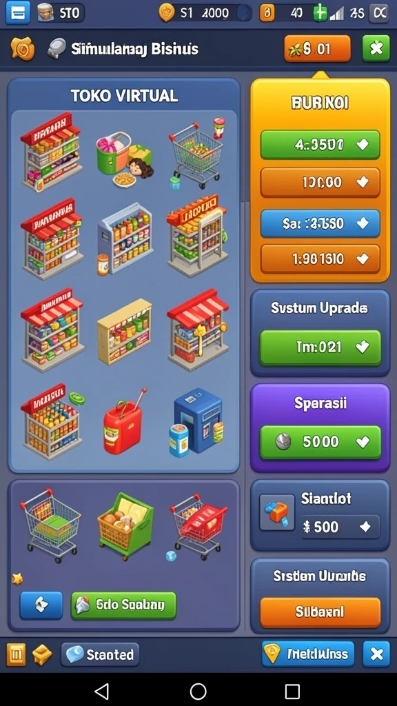Tampilan antarmuka permainan yang intuitif dan user-friendly.